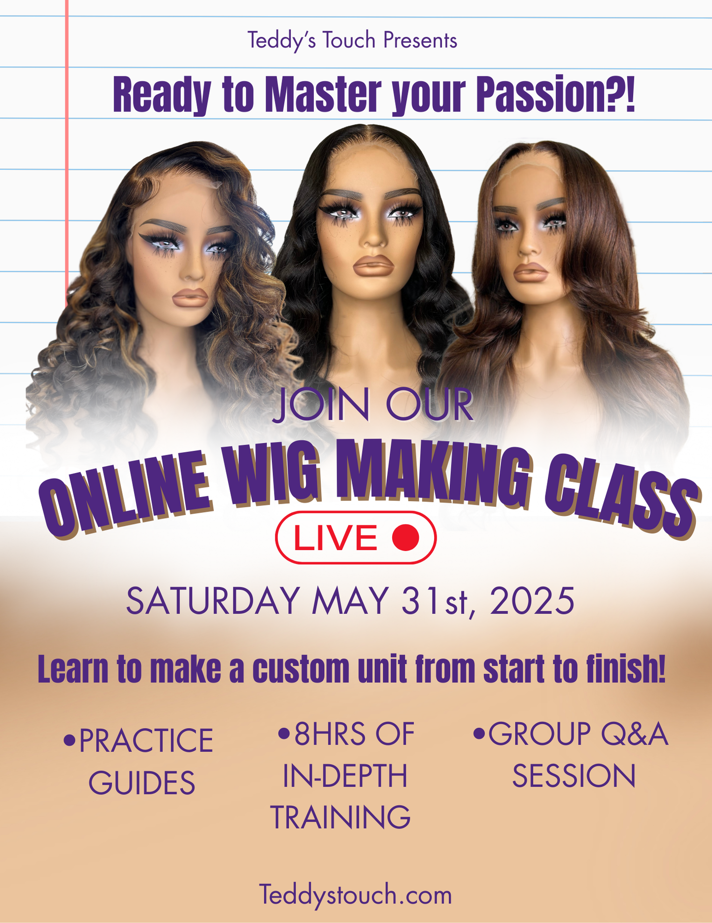 ONLINE WIGMAKING CLASS (LIVE)